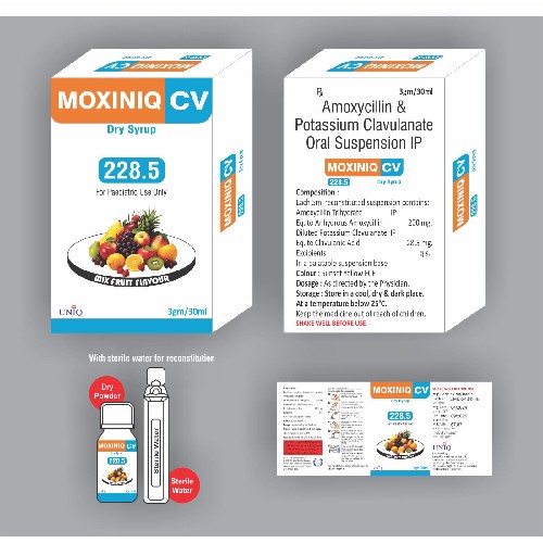 Moxiniq CV dry syrup - Amoxicillin and potassium clavulanate oral suspension ip